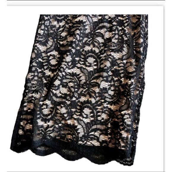 Boston Proper Size 10 All Over Lace Jumpsuit Black Wide Leg Cocktail Party Glam - Picture 5 of 16